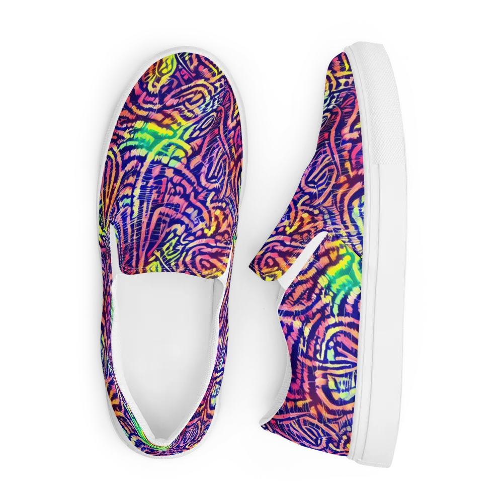 Acid Afterglow on Men's Slip-On Canvas Shoes — Front