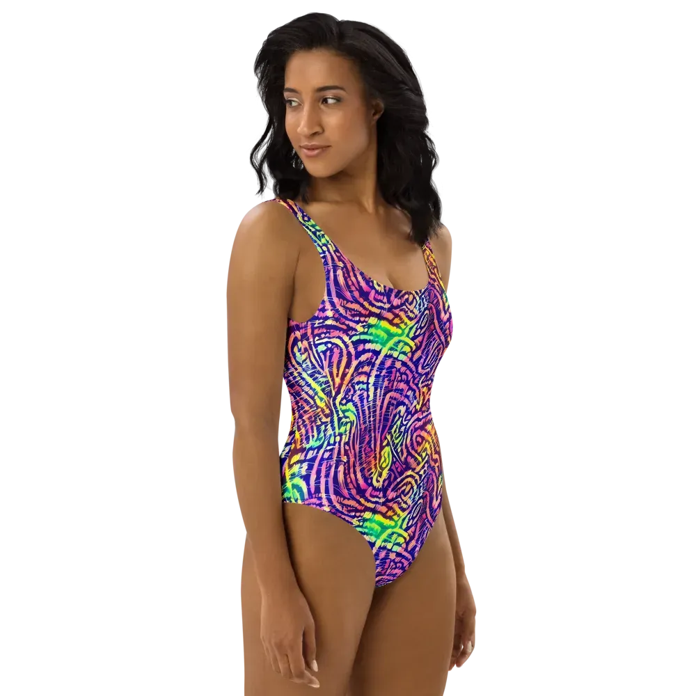 Acid Afterglow on One-Piece Swimsuit — Right