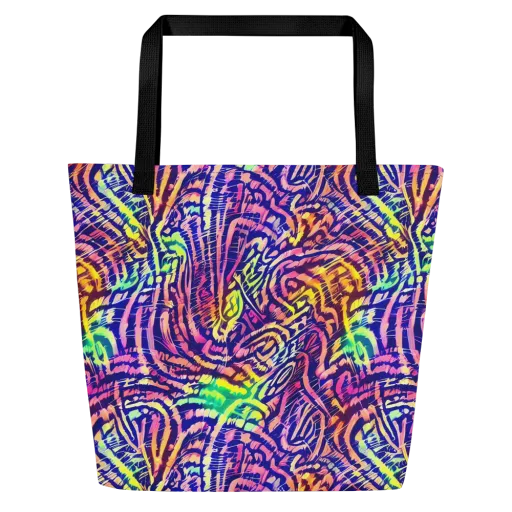 Acid Afterglow on a Large Tote Bag W/ Pocket