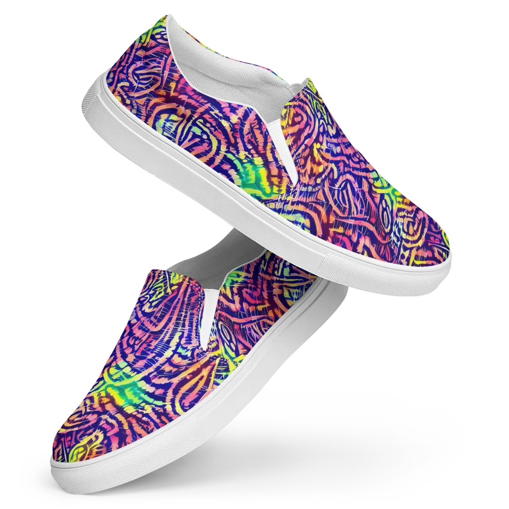 Acid Afterglow on Women's Slip-On Canvas Shoes — Front