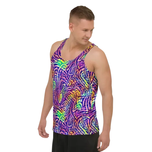Acid Afterglow on a Men's Tank Top