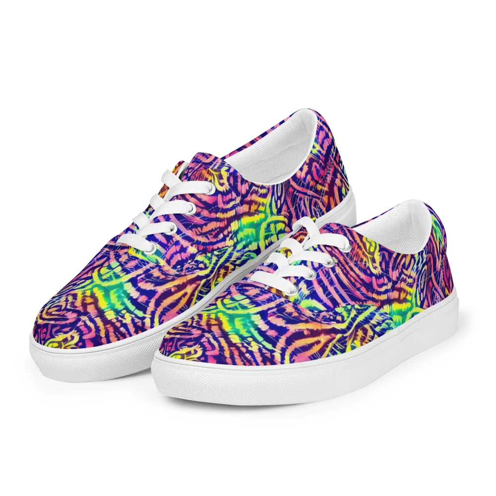 Acid Afterglow on Men's Lace-Up Canvas Shoes — Left Front