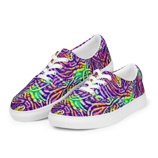 Acid Afterglow on a Men's Lace-Up Canvas Shoes
