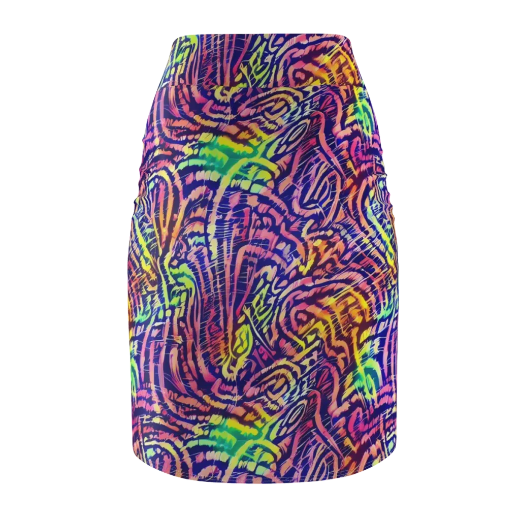 Acid Afterglow on Pencil Skirt — Back