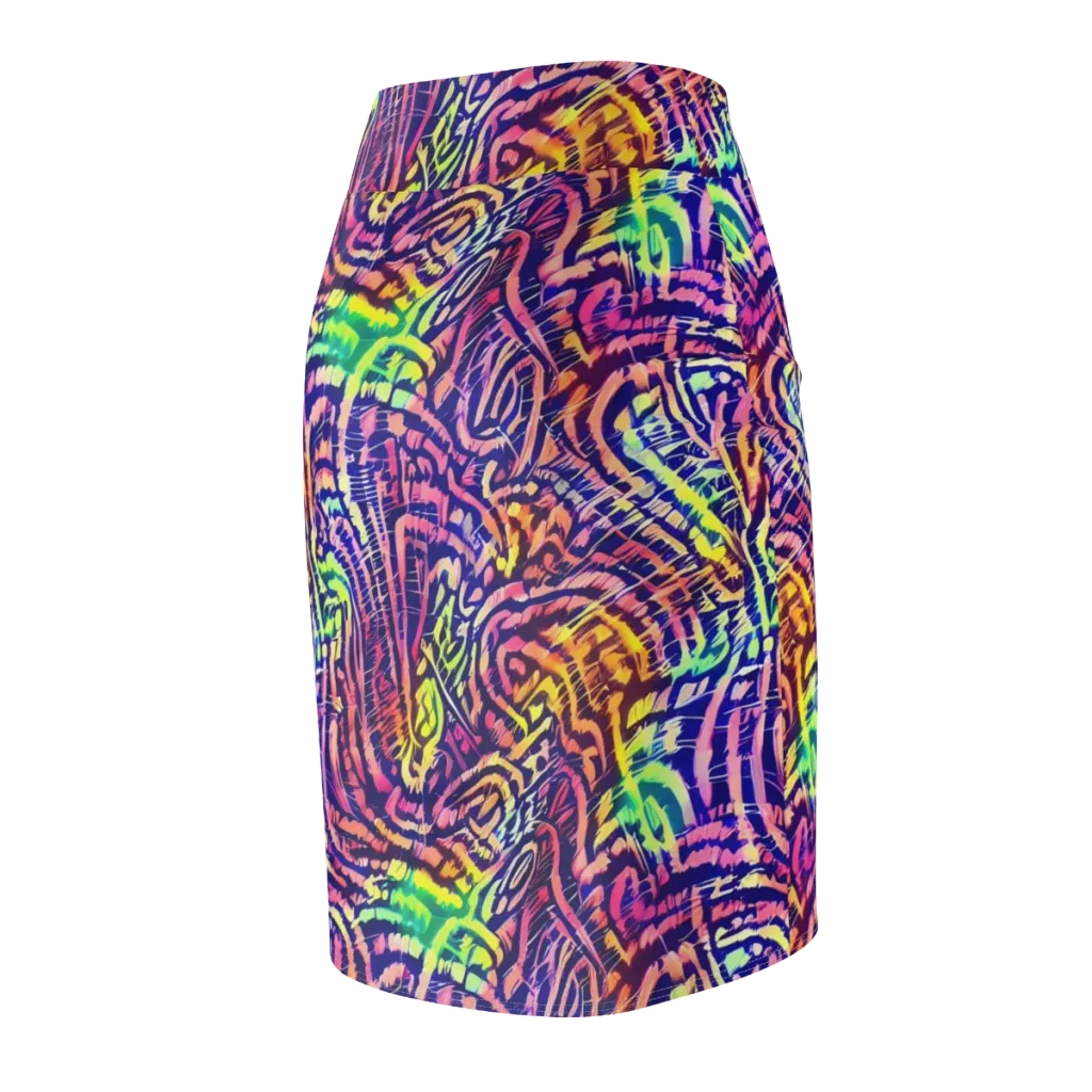 Acid Afterglow on Pencil Skirt — Back Side