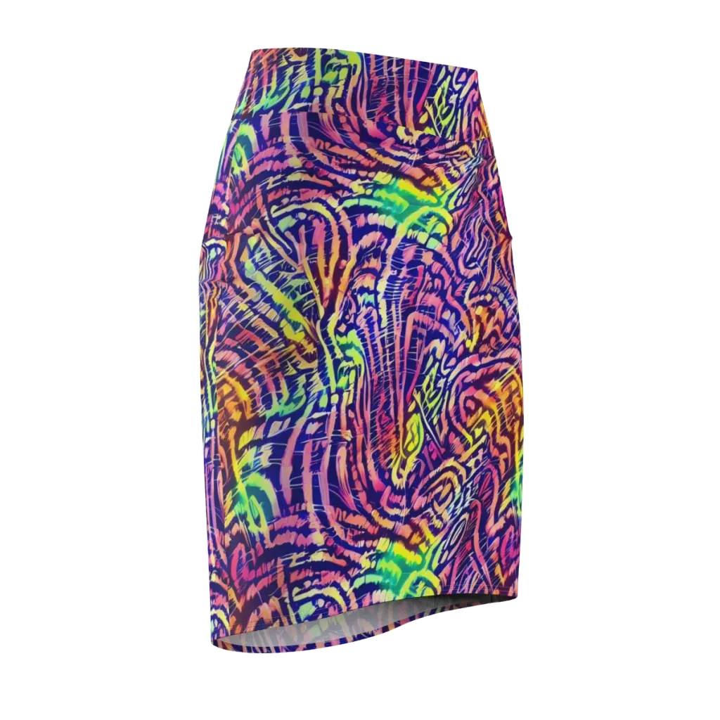 Acid Afterglow on Pencil Skirt — Front Side