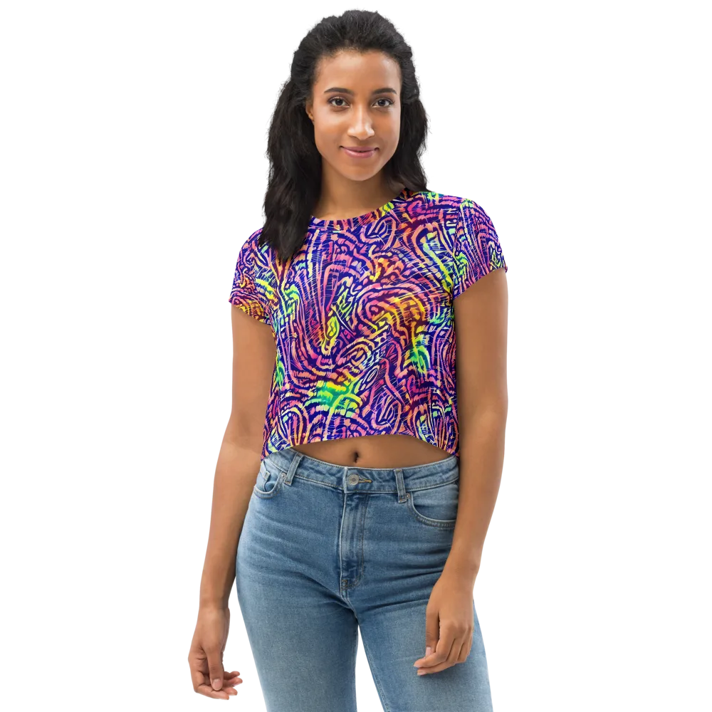 Acid Afterglow on Crop Tee — Front