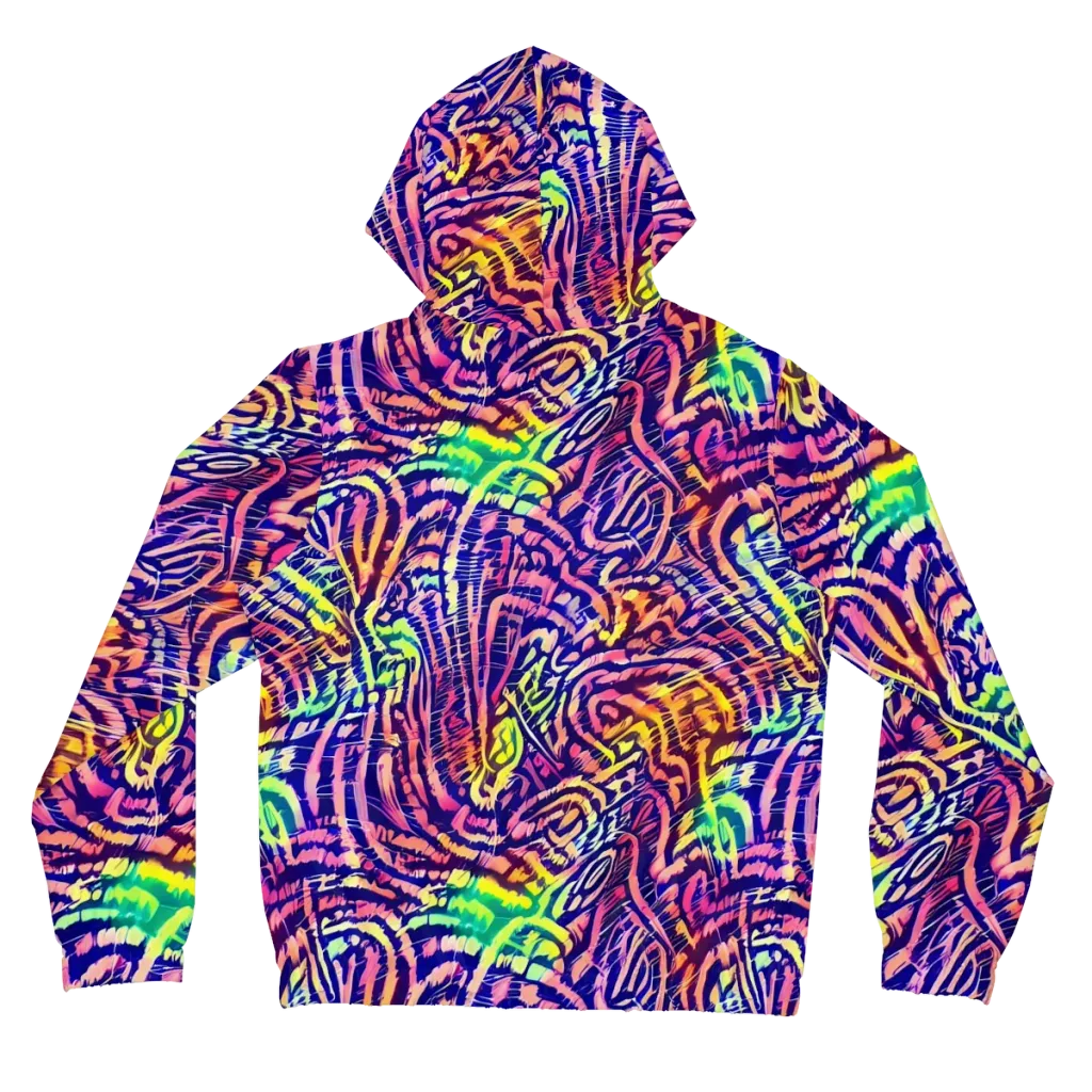 Acid Afterglow on Women's Full-Zip Hoodie — Back