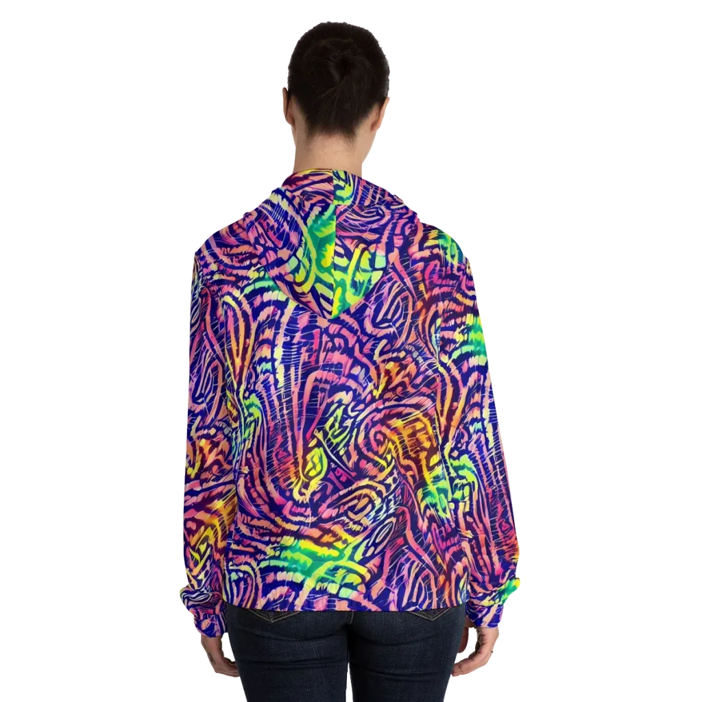 Acid Afterglow on Women's Full-Zip Hoodie — Back On Person