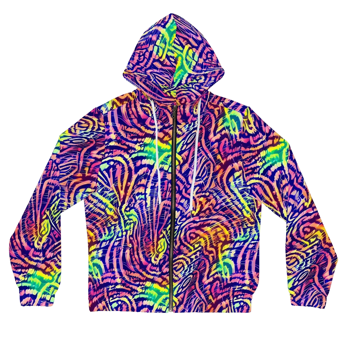 Acid Afterglow on Women's Full-Zip Hoodie — Front
