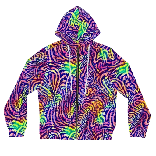 Acid Afterglow on a Women's Full-Zip Hoodie