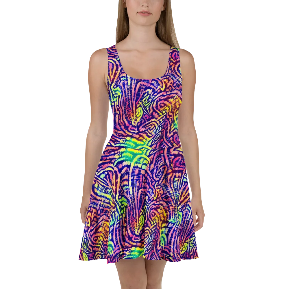 Acid Afterglow on Skater Dress — Front