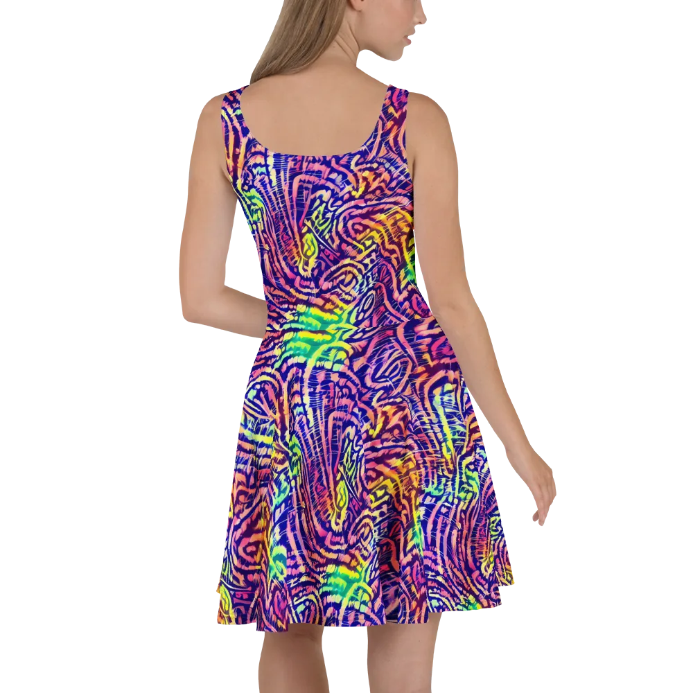 Acid Afterglow on Skater Dress — Back