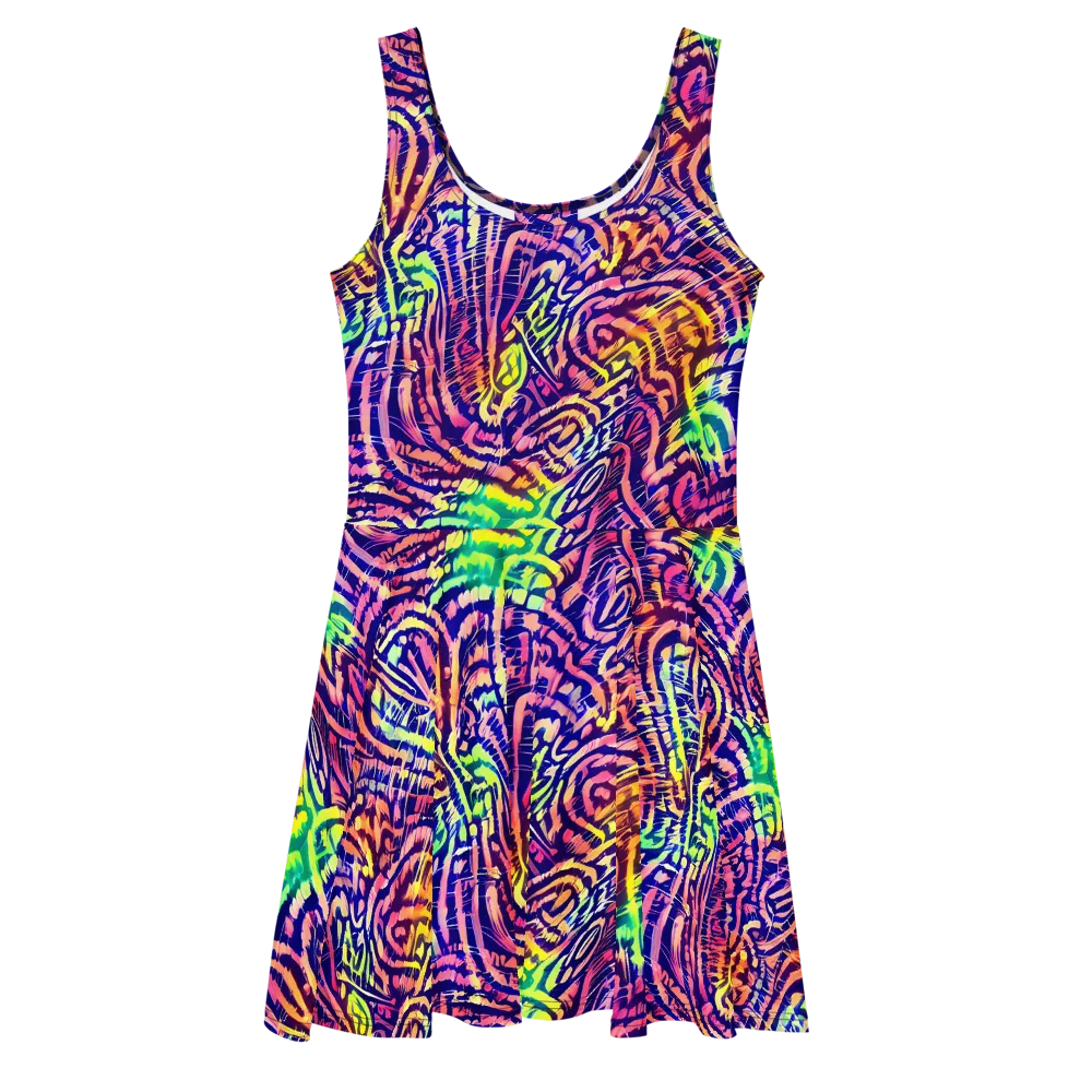 Acid Afterglow on Skater Dress — Front