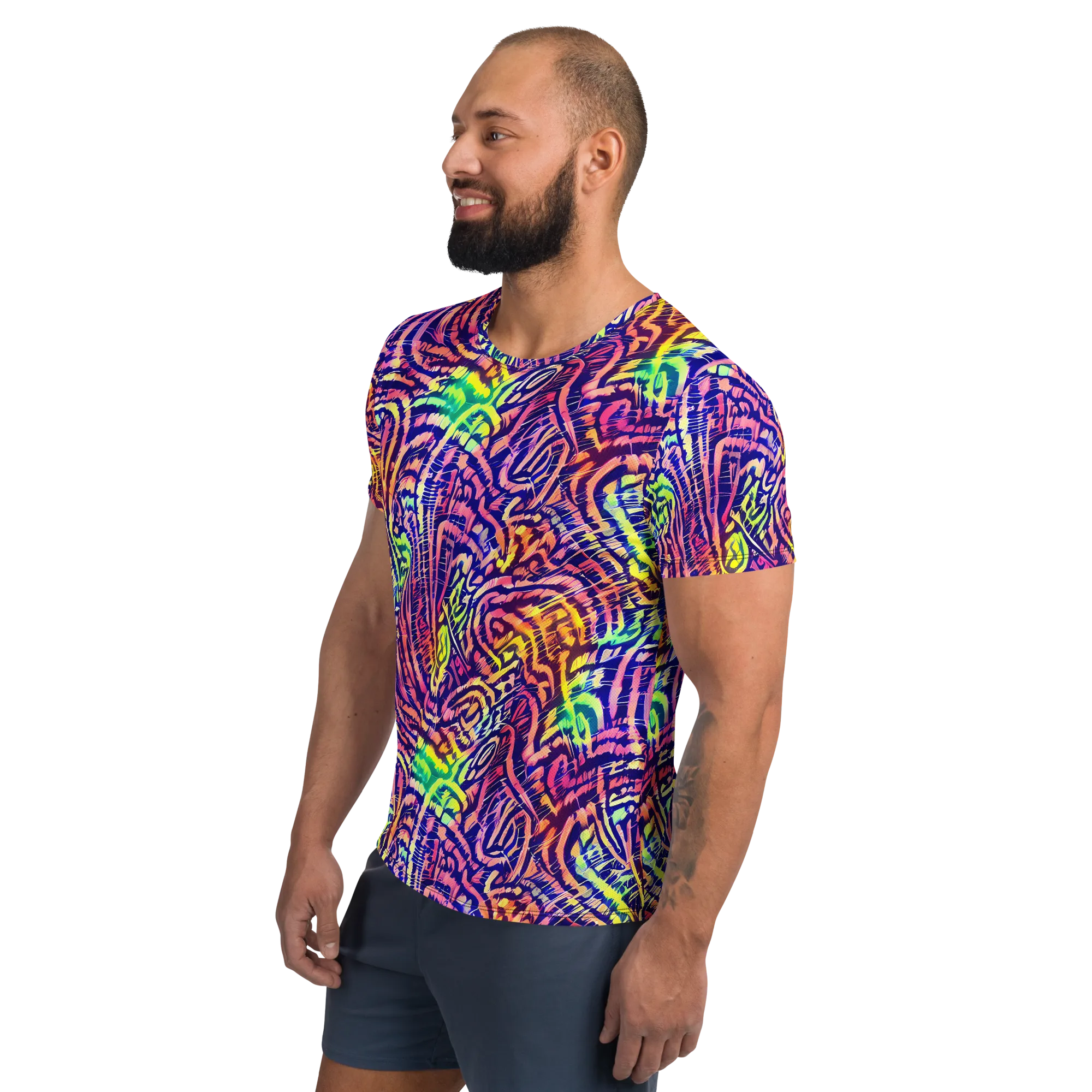 Acid Afterglow on Men's Athletic T-Shirt — Left