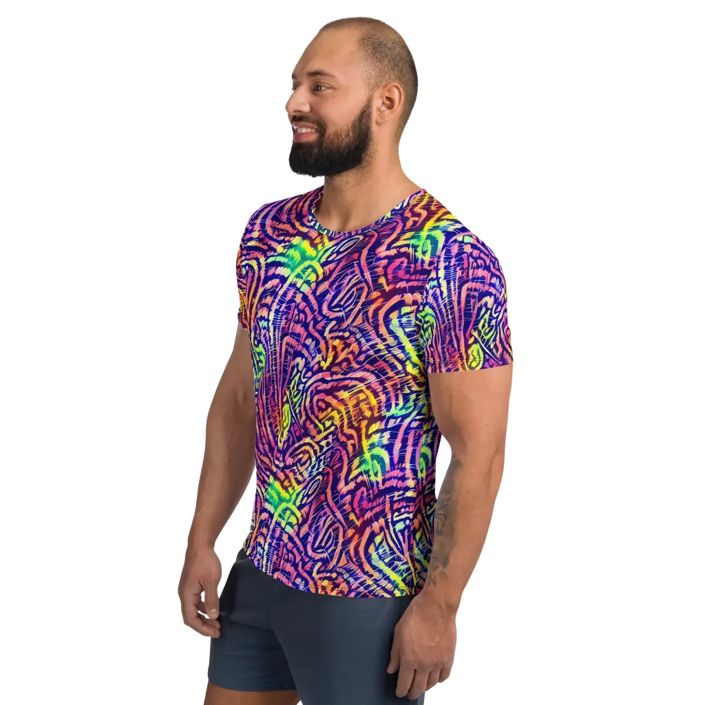 Acid Afterglow on Men's Athletic T-Shirt — Left