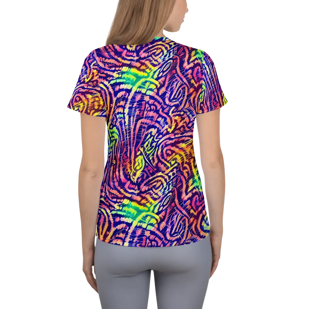 Acid Afterglow on Women's Athletic T-Shirt — Back