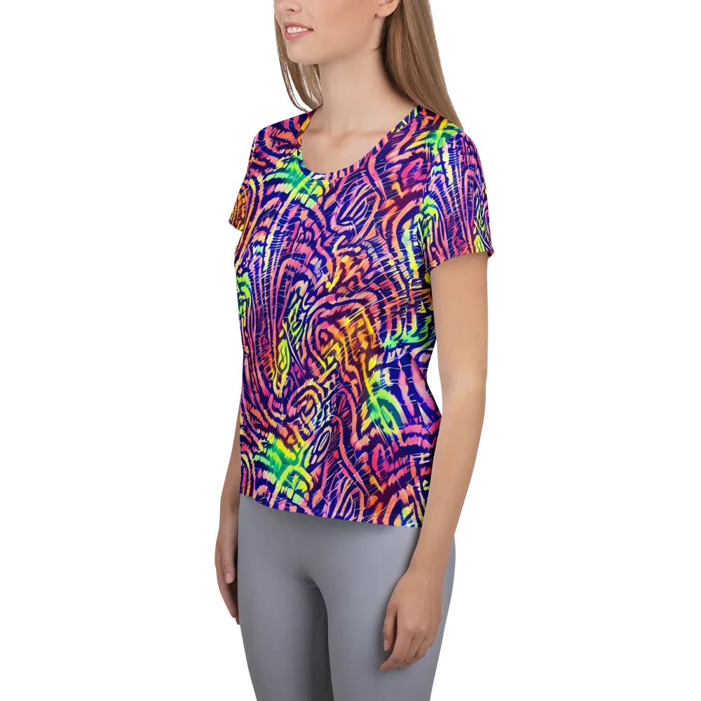 Acid Afterglow on Women's Athletic T-Shirt — Left