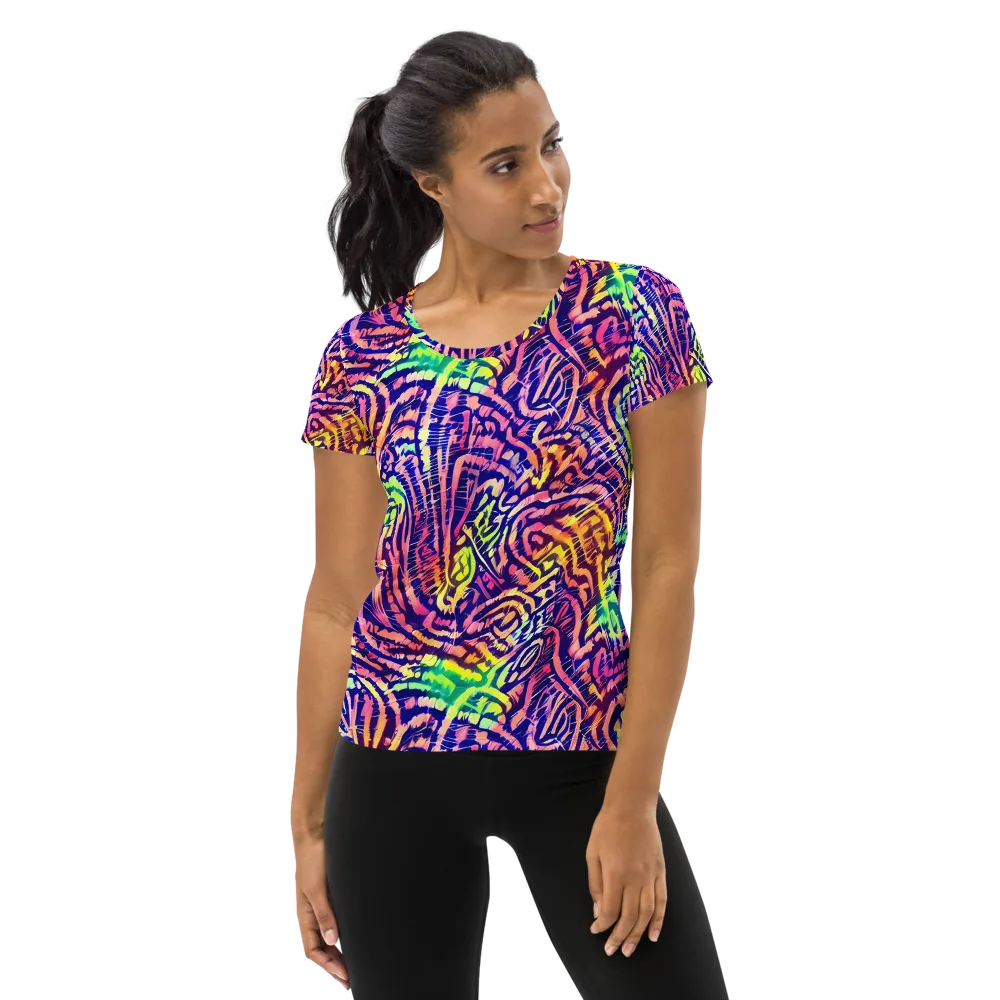 Acid Afterglow on Women's Athletic T-Shirt — Front