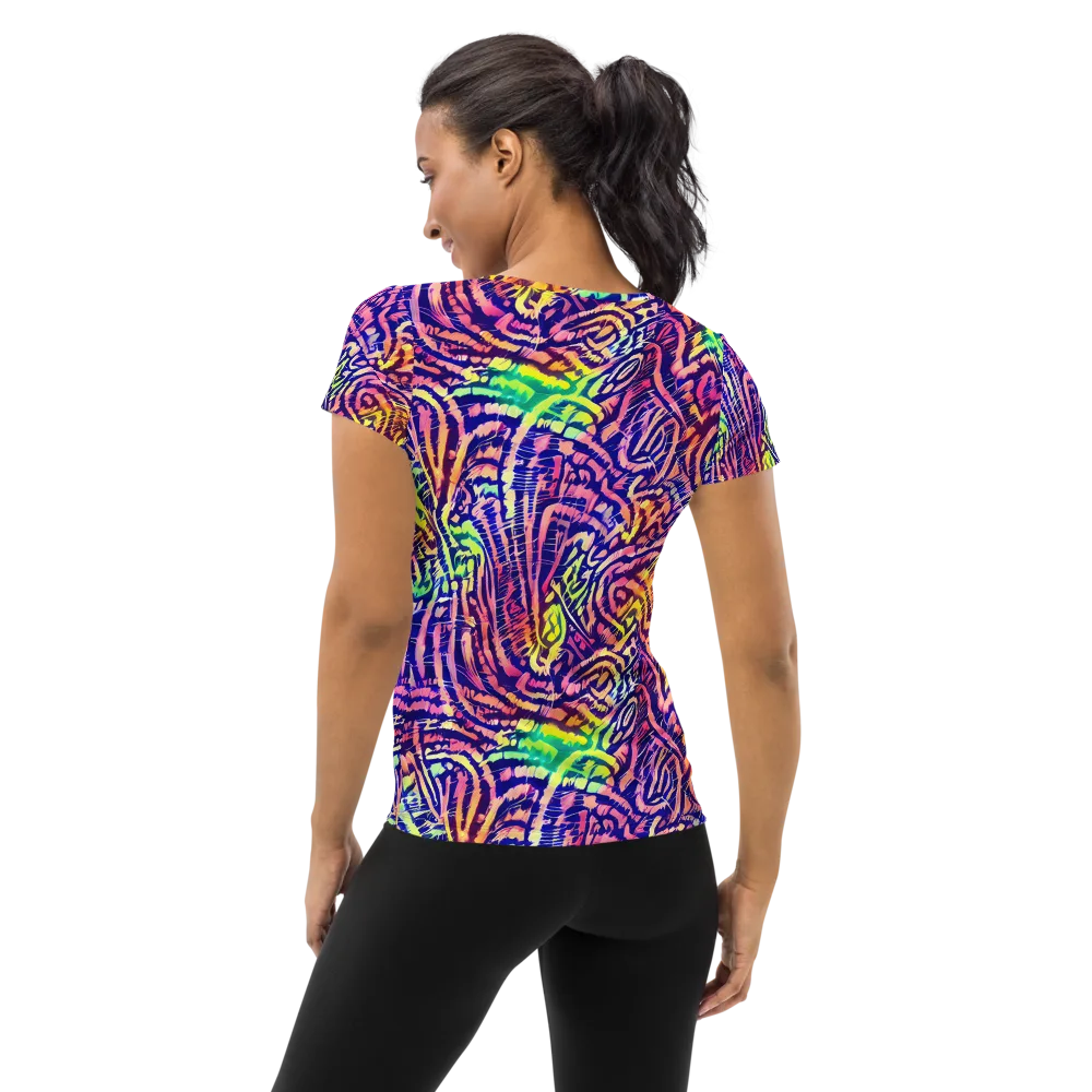Acid Afterglow on Women's Athletic T-Shirt — Back