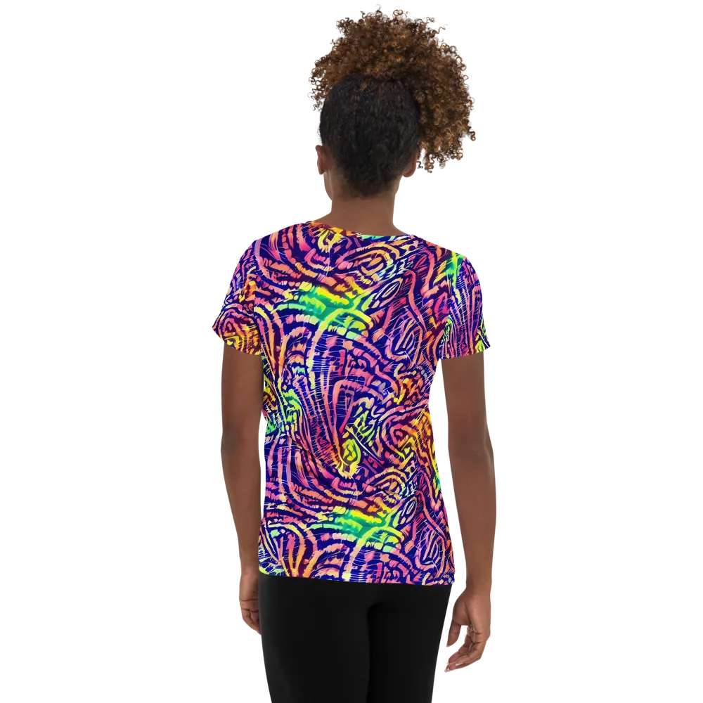 Acid Afterglow on Women's Athletic T-Shirt — Back