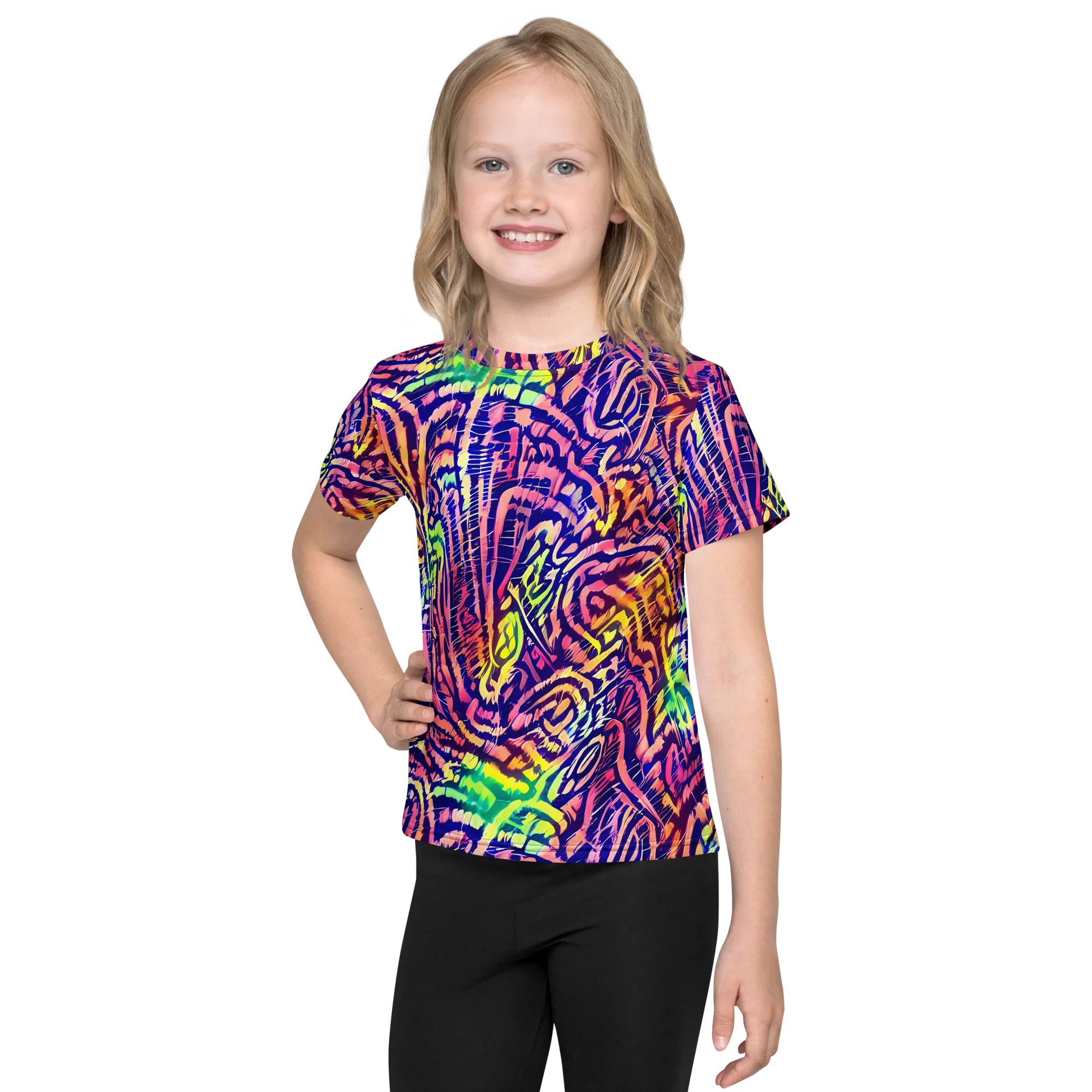 Acid Afterglow on Kids Crew Neck T-Shirt — Front