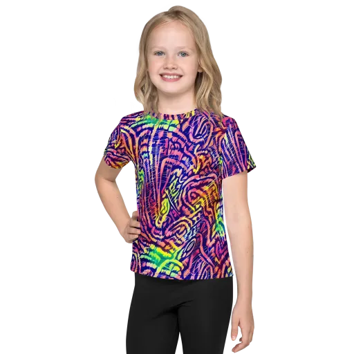 Acid Afterglow on a Kids Crew Neck T-Shirt