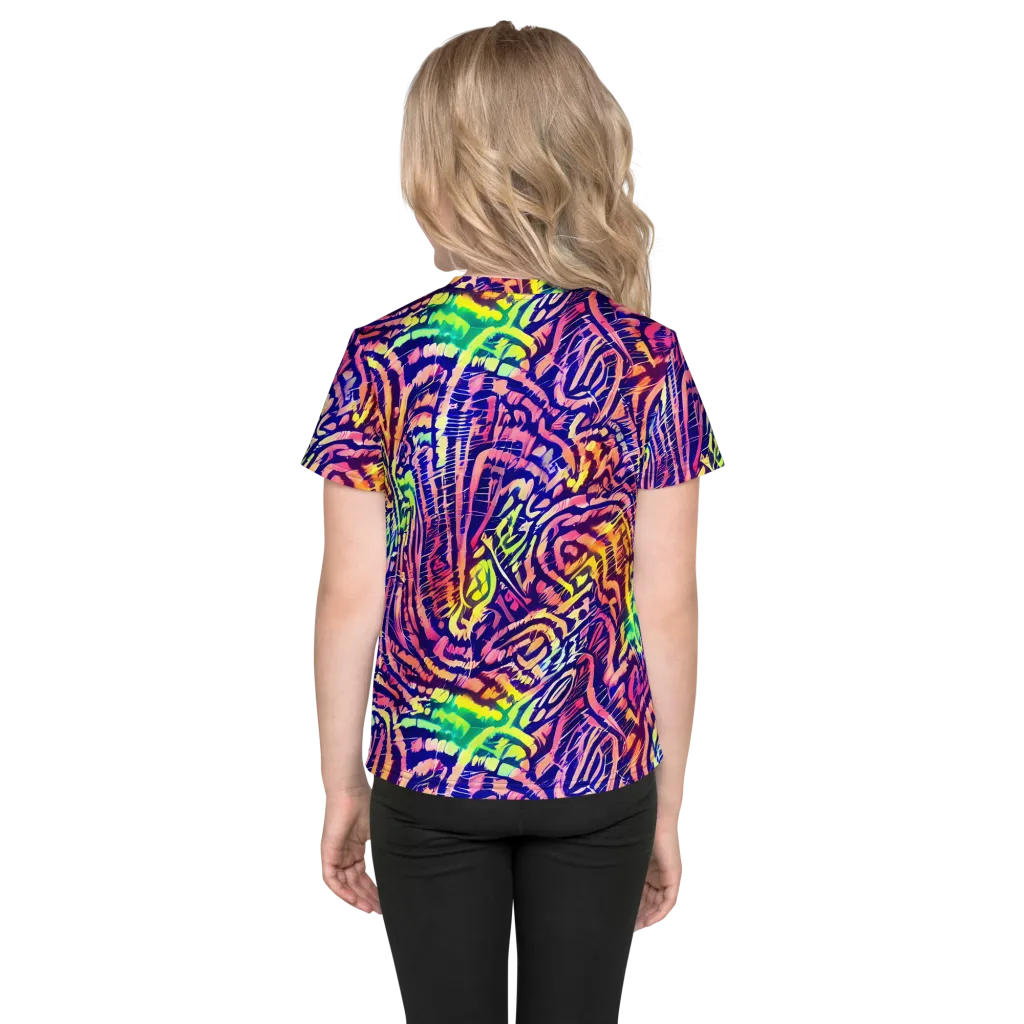 Acid Afterglow on Kids Crew Neck T-Shirt — Back
