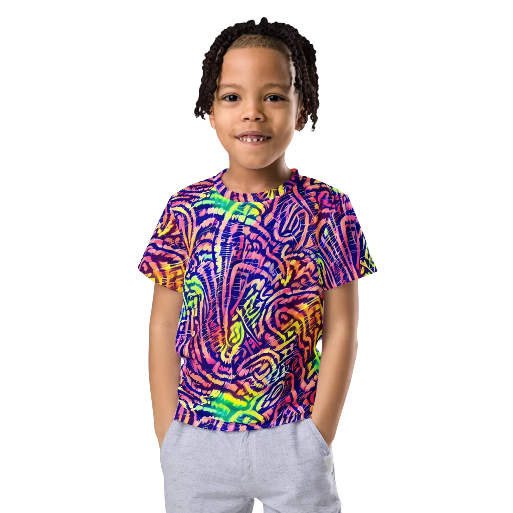 Acid Afterglow on Kids Crew Neck T-Shirt — Front