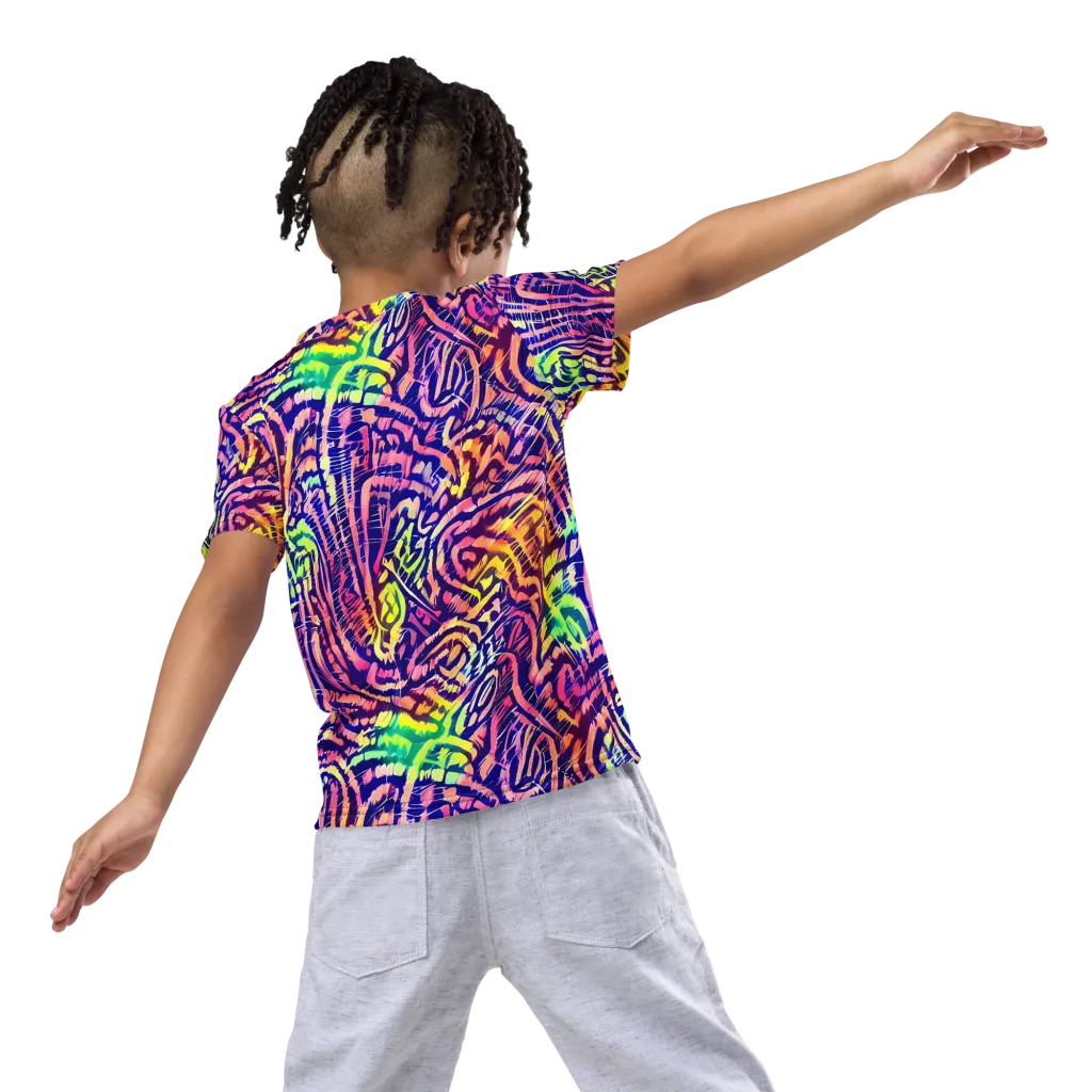 Acid Afterglow on Kids Crew Neck T-Shirt — Back
