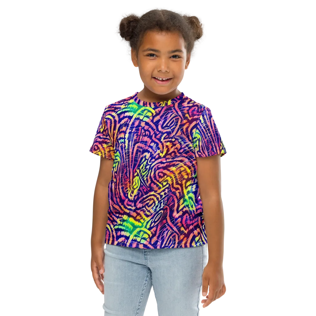 Acid Afterglow on Kids Crew Neck T-Shirt — Front