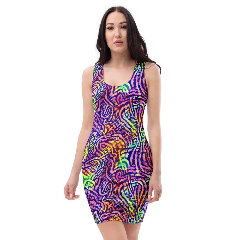 Acid Afterglow on Bodycon Dress — Front