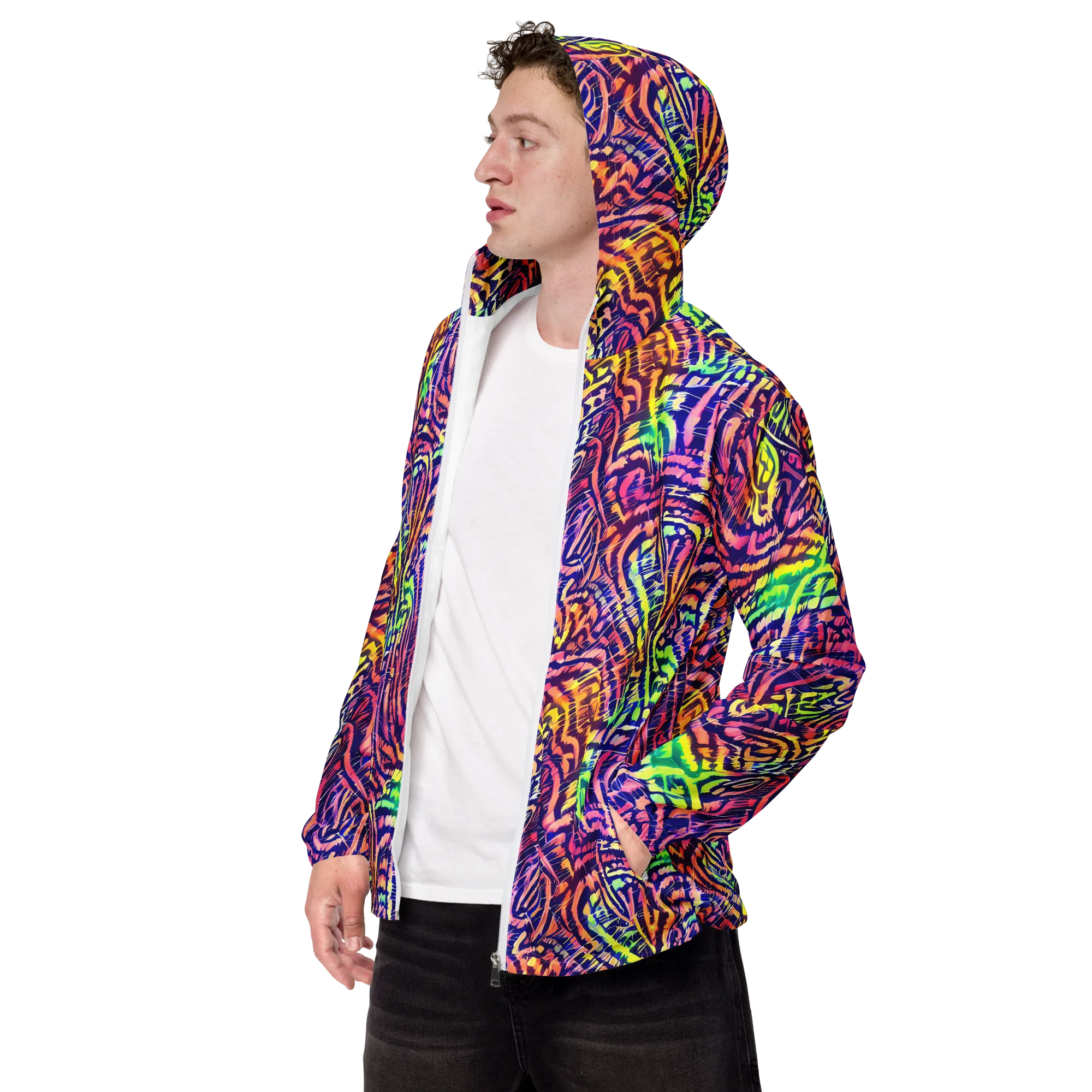 Acid Afterglow on Men's Windbreaker — Left Front