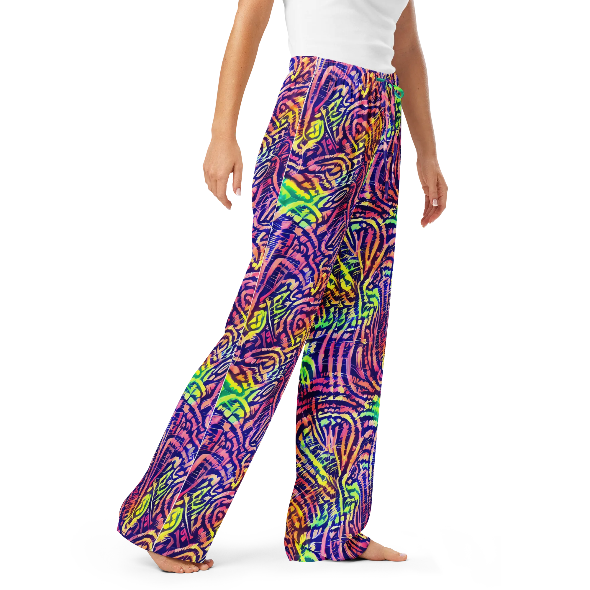 Acid Afterglow on Women's Pajama Pants — Right Front