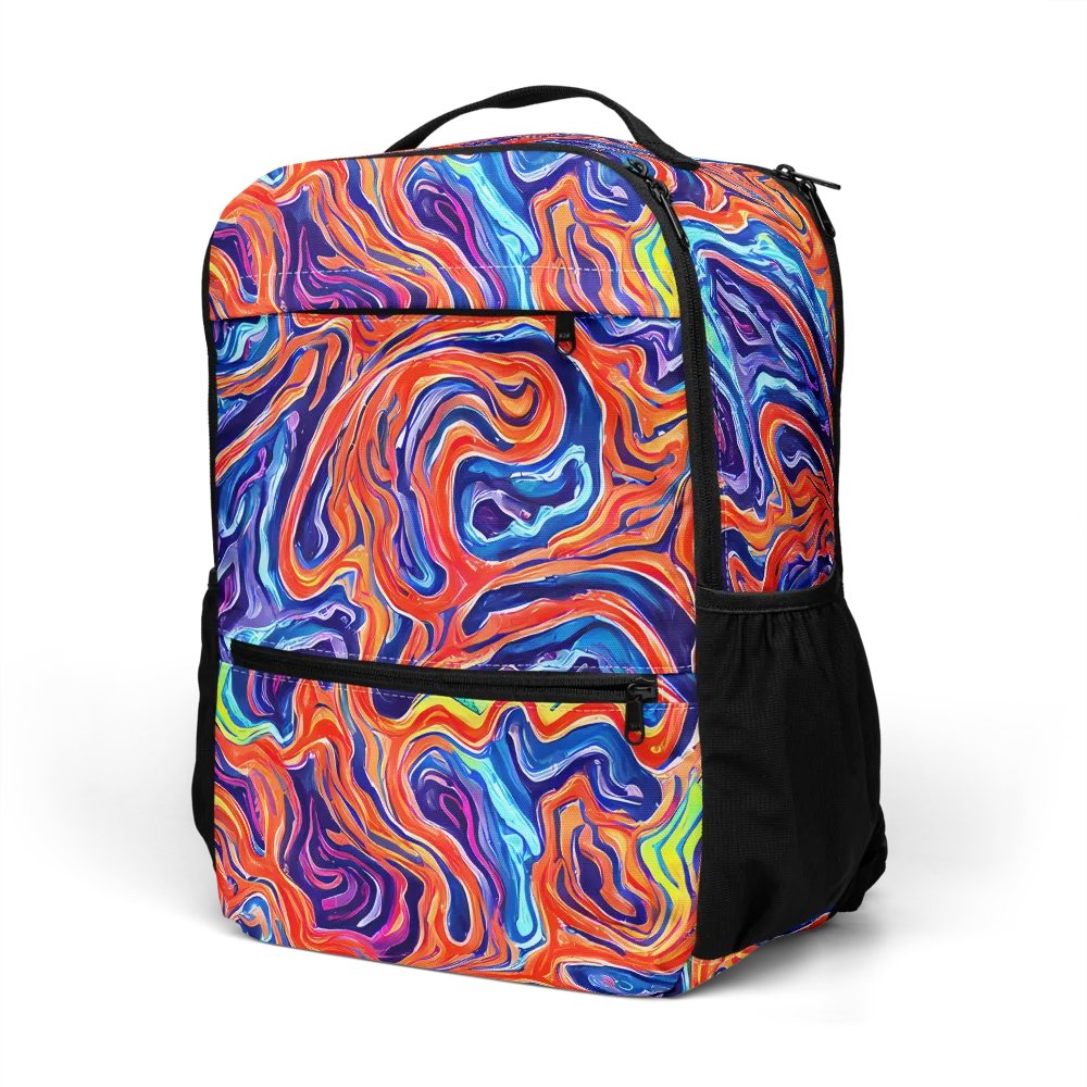 Neon Marbling on Utility Backpack — Left Front