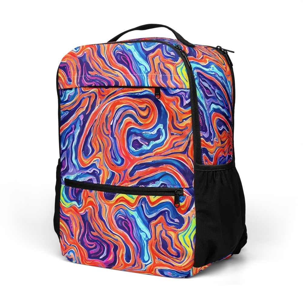 Neon Marbling on Utility Backpack — Left Front