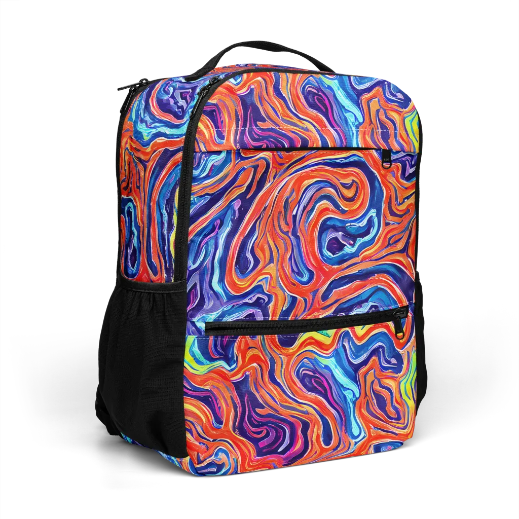Neon Marbling on Utility Backpack — Right Front