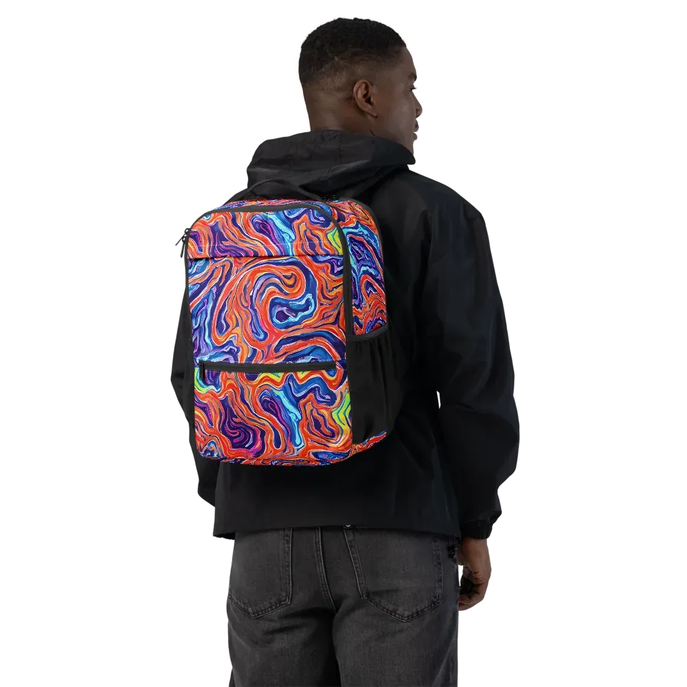 Neon Marbling on Utility Backpack — Back