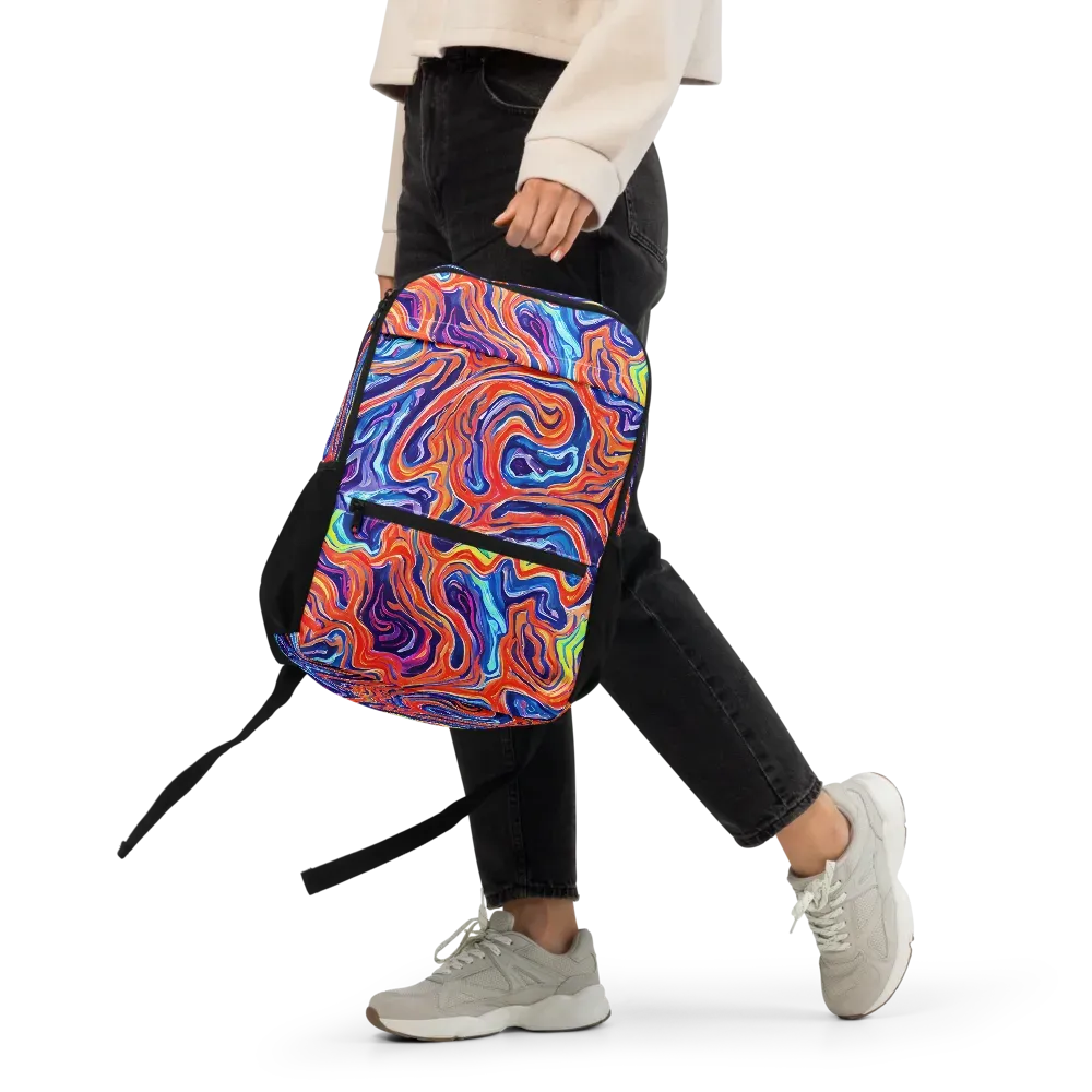 Neon Marbling on Utility Backpack — Front