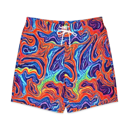 Neon Marbling on a Men's Board Shorts
