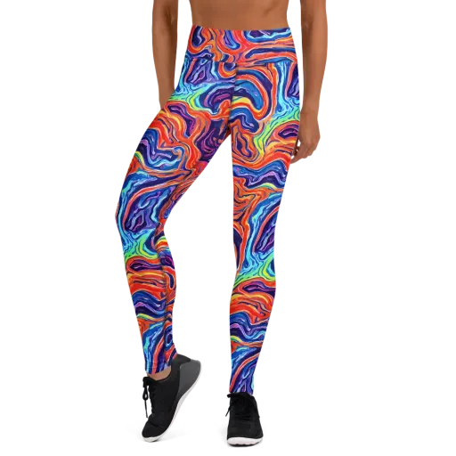 Neon Marbling on a Yoga Leggings