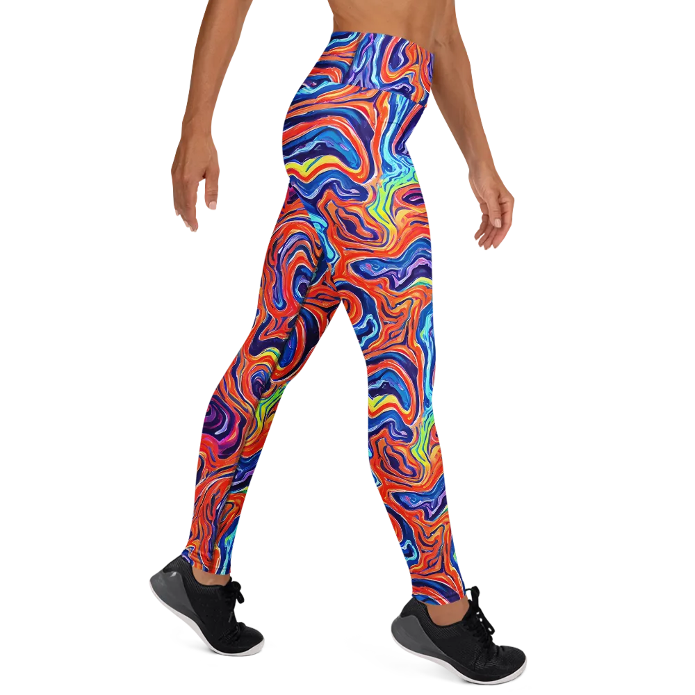 Neon Marbling on Yoga Leggings — Right