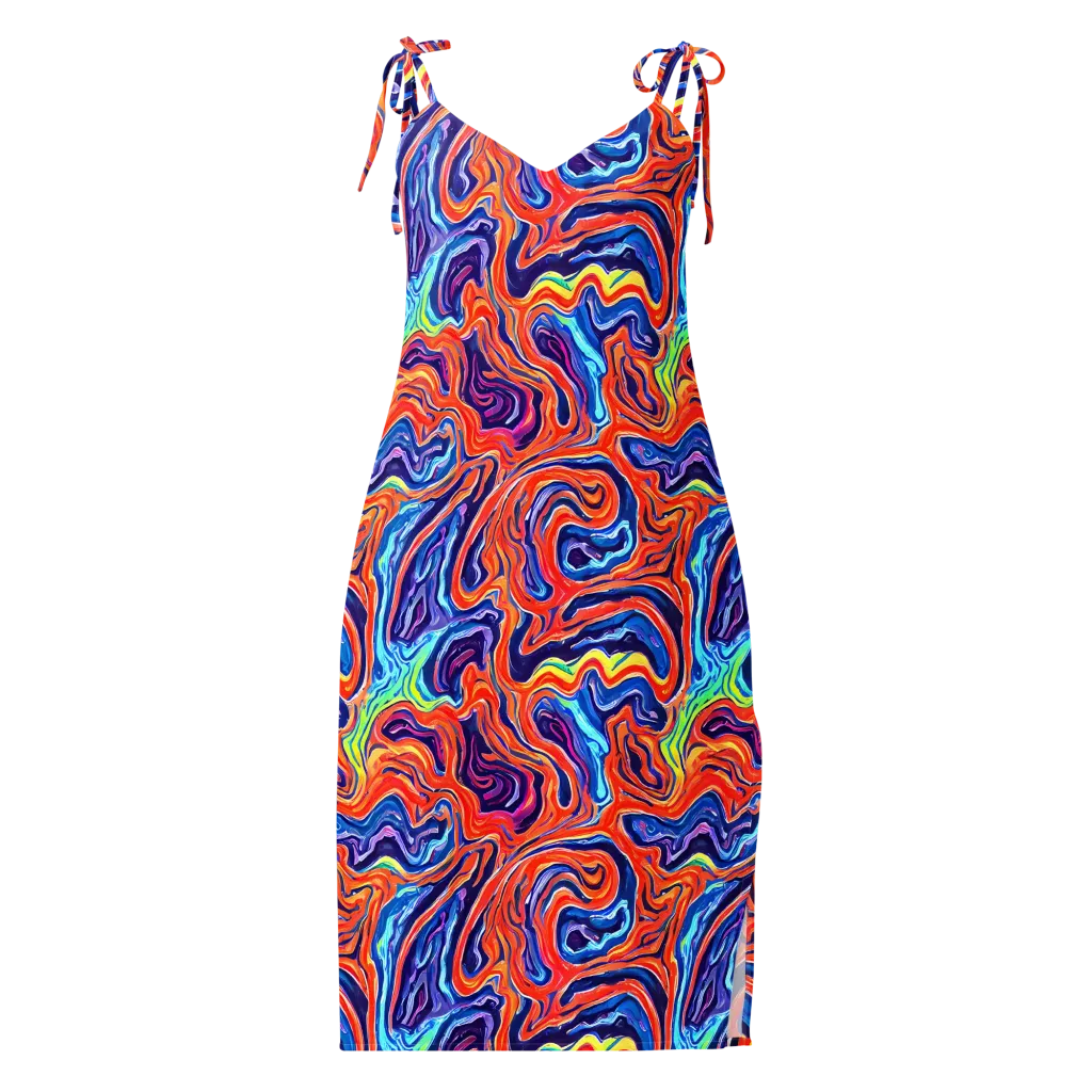 Neon Marbling on Slip Dress — Front