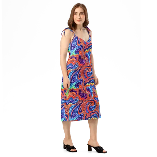Neon Marbling on a Slip Dress