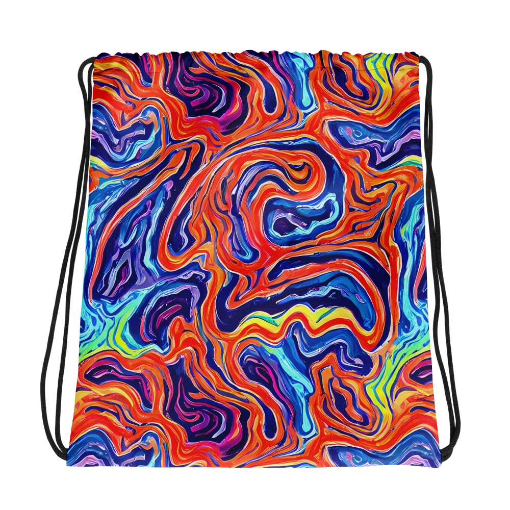 Neon Marbling on Drawstring Bag — Photo