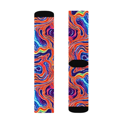 Neon Marbling on a Socks