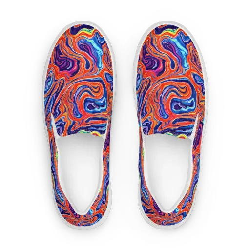 Neon Marbling on a Women's Slip-On Canvas Shoes