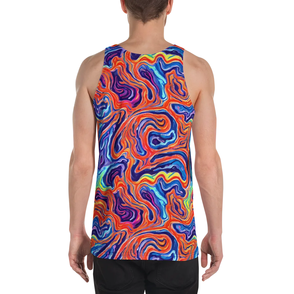 Neon Marbling on Men's Tank Top — Back