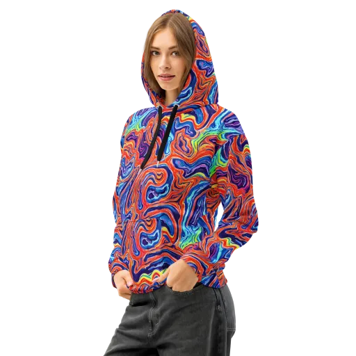 Neon Marbling on a Cotton Hoodie