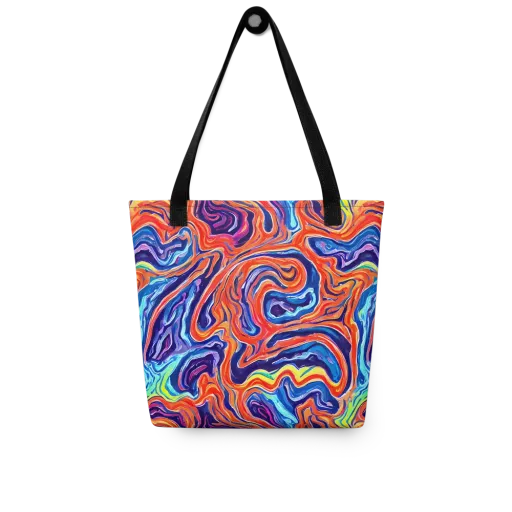 Neon Marbling on a Tote Bag